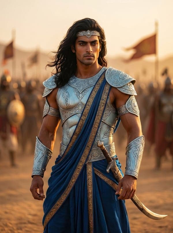 Nakul — The Beautiful Blade — Bhagavad Gita character portrait